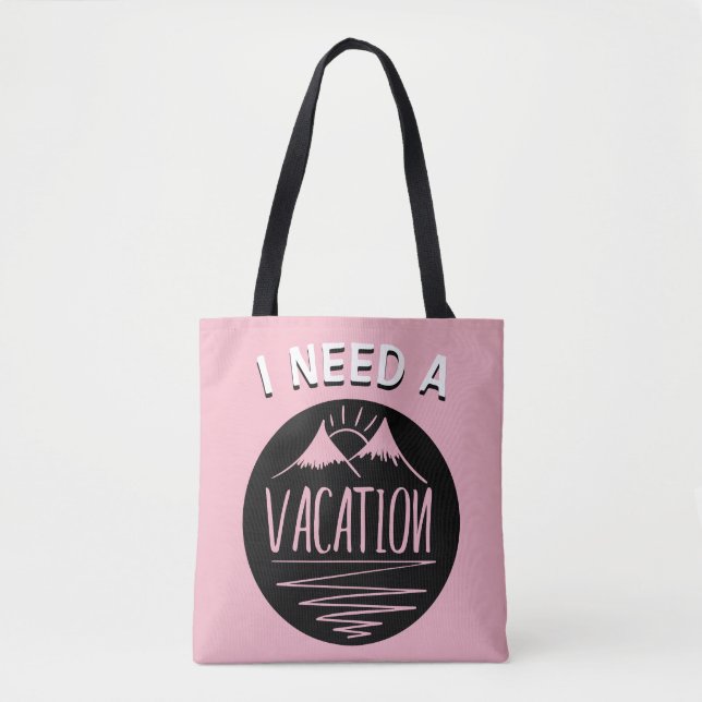 BOLSO DE TELA NECESITO UNA VACACIONES (Anverso)