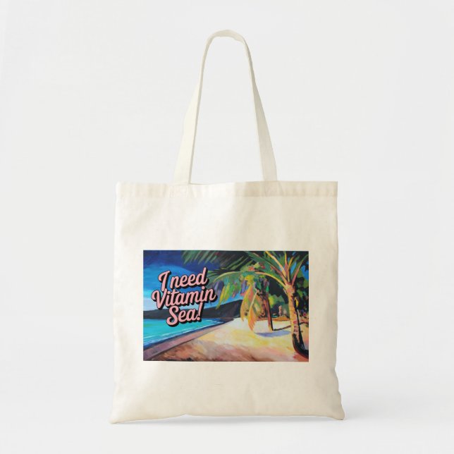 Bolso De Tela Necesito Vitamina Mar (Frente)
