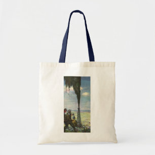 Bolso De Tela Negocio Antiguo, Pozo de Petróleo que Brota con Tr