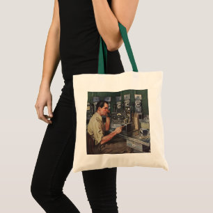 Bolso De Tela Negocio Antiguo, Reparador de Teléfonos de Pago