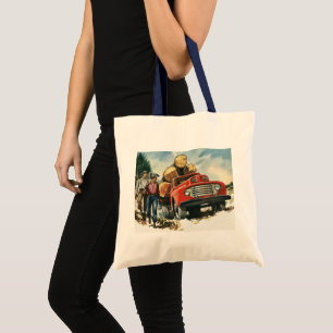 Bolso De Tela Negocio de Antigüedades, Camión de Madera con Leña