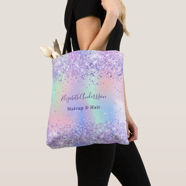 Bolso De Tela Negocio holográfico Violet Lavender (Detalle)