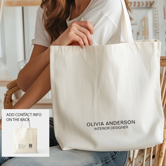 Bolso De Tela Negocio Mínimo Personalizado (Create your own professional business tote bag by MINTIC DESIGN STUDIO)