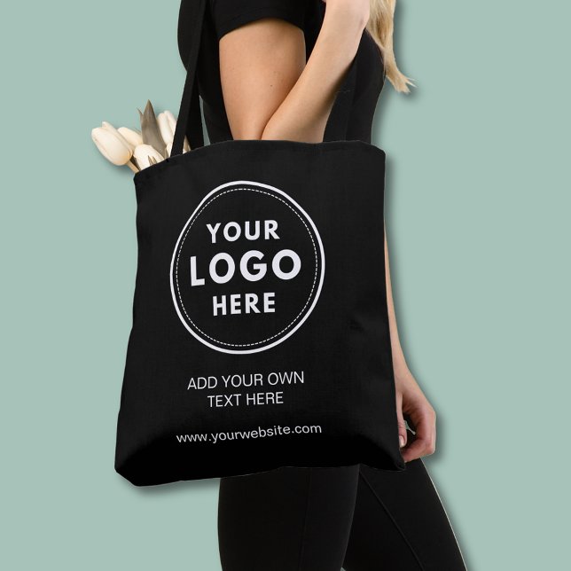 Bolso De Tela Negocio profesional de logotipos (Professional business logo tote bag with custom text.)