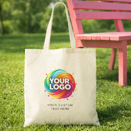 Bolso De Tela Negocio simple de logotipo y texto personalizado