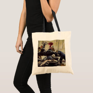 Bolso De Tela Negocio Vintage, Plataforma Petrolera en el Océano