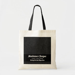 Bolso De Tela Negra Damask Personalizado Business