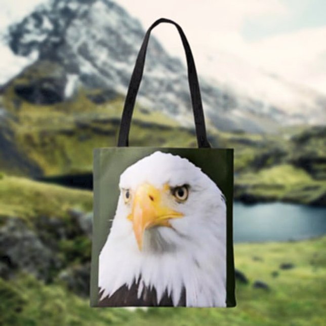 Bolso De Tela Negrita Cabeza de águila calva Patriotic Tote Bag (Subido por el creador)