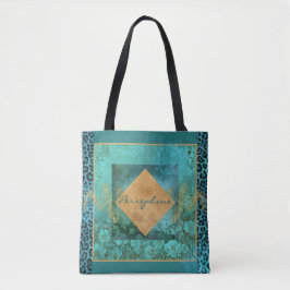 Bolso De Tela Negrita color verde del agua