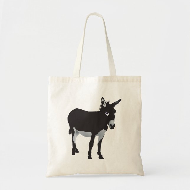 Bolso De Tela Negrita Donkey Silhouette Farm Animal (Frente)
