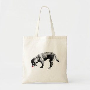 Bolso De Tela Negrita Lengua Roja Labrador Sniffing Tote de Arte