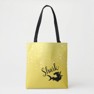 Bolso De Tela Negro amarillo del tiburón