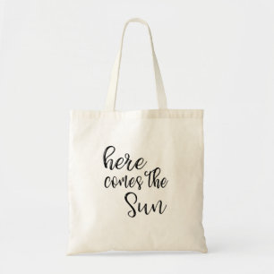 Bolso De Tela Negro "Aquí Viene El Sol"