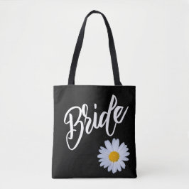 Bolso De Tela Negro con Novia Blanca