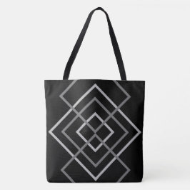 Bolso De Tela Negro con rayas grises Tote Bag