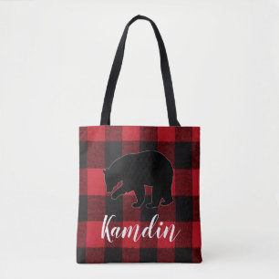 Bolso De Tela Negro de oso trenzado rojo de bolsita de té person