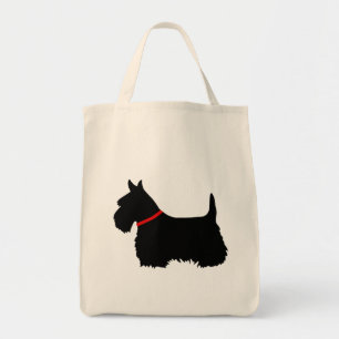 Bolso De Tela Negro de Terrier del escocés, trenza cletic,