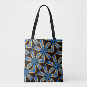 Bolso De Tela negro diagonal del modelo de estrellas azules