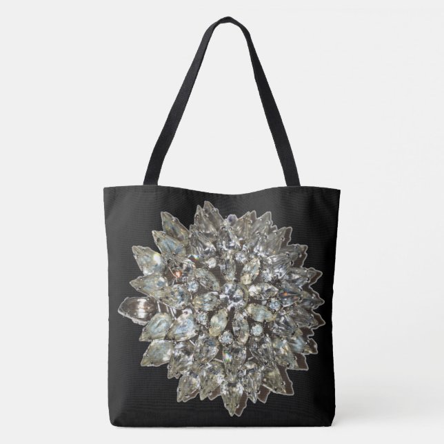 Bolso De Tela Negro diamante de imitación del modelo de Bling (Reverso)