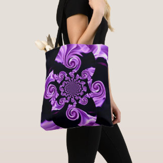 Bolso De Tela Negro lila ornamento