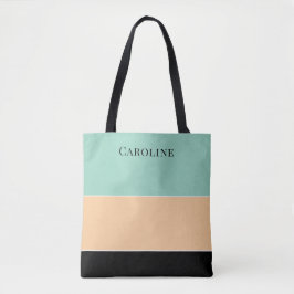 Bolso De Tela Negro Moderno, Melocotón, Verde Personalizado 
