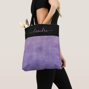 Bolso De Tela Negro morado azul rústico elegante personalizado