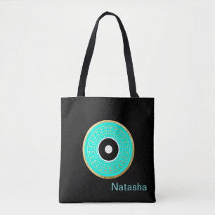 Bolso De Tela Negro, Ojo malvado azul personalizado
