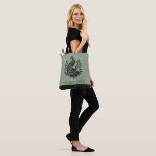 Bolso De Tela Negro pavo real callitazona moderna salvia verde e