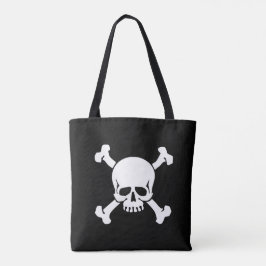 Bolso De Tela Negro, pirata, cráneo y huesos cruzados, bandera