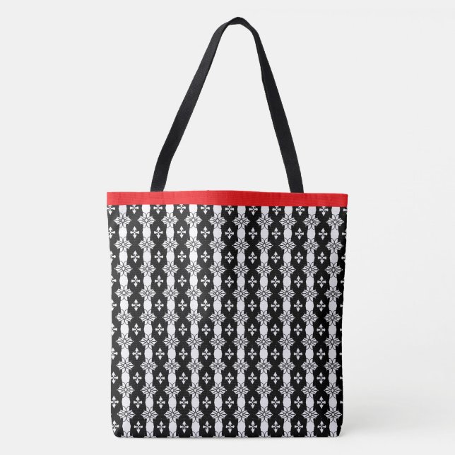 Bolso De Tela Negro Rojo y Blanco (Anverso)