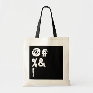 Bolso De Tela Negro Simple LETRAS divertidas con INSULTOS