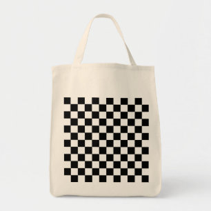 Bolso De Tela Negro y blanco controlado