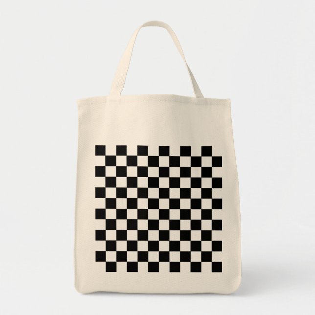 Bolso De Tela Negro y blanco controlado (Frente)
