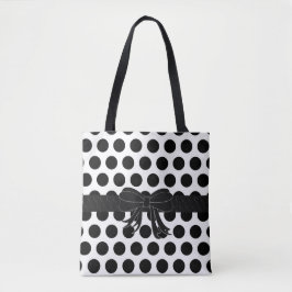Bolso De Tela Negro y blanco - lunares - bolso/tote