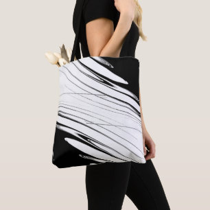 Bolso De Tela Negro y Blanco Moderno
