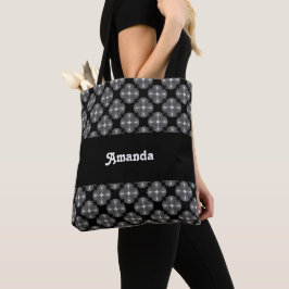 Bolso De Tela Negro y blanco, Tote de hombro