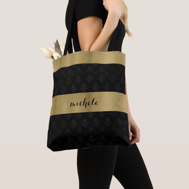Bolso De Tela Negro y oro (Detalle)