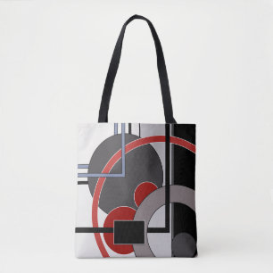 Bolso De Tela Negro y rojo, abstracto, pintura, geométrico