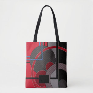 Bolso De Tela Negro y rojo, abstracto, pintura, geométrico