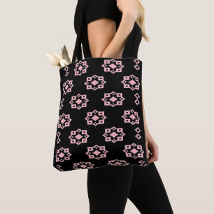 Bolso De Tela Negro y Rosa 