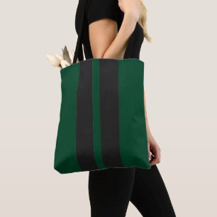Bolso De Tela Negro y Verde de Carreras Británico 🏁 Rayas de C