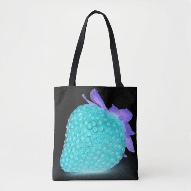 Bolso De Tela Nengo de fresa azul lindo (Anverso)