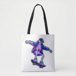 Bolso De Tela Neon 3D Skeleton Skateboarding – Funny Streetwear 