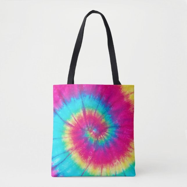 Bolso De Tela Neon Bright Retro Tye (Anverso)