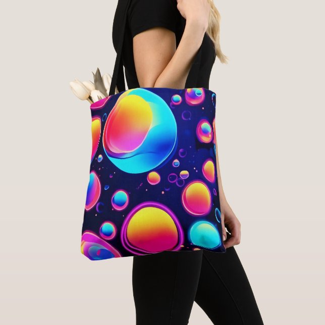 Bolso De Tela Neon Bubble Universe (Detalle)