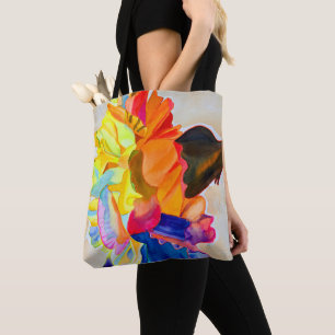 Bolso De Tela Neon Carnation acuarela flor