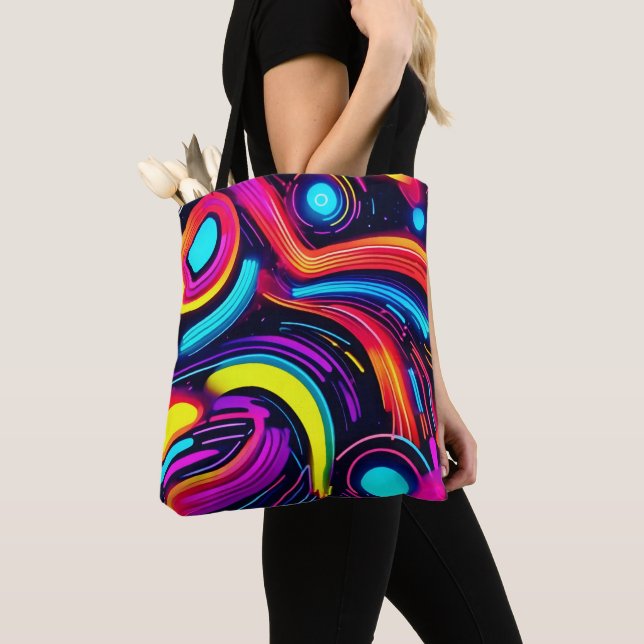 Bolso De Tela Neon Dreamscape Art (Detalle)