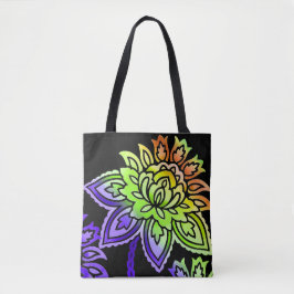 Bolso De Tela Neon Flowers