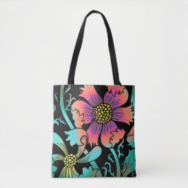 Bolso De Tela Neon Flowers