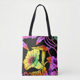 Bolso De Tela Neon Flowers